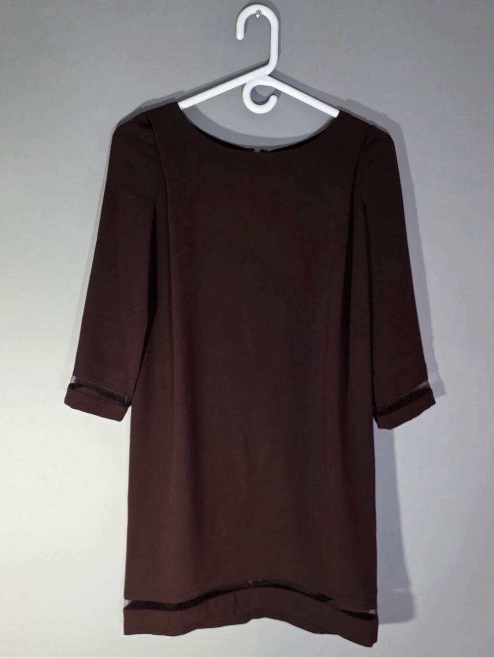 The Kooples Delphine Burgundy Sheer Panel Shift Dress XS - Picture 2 of 8